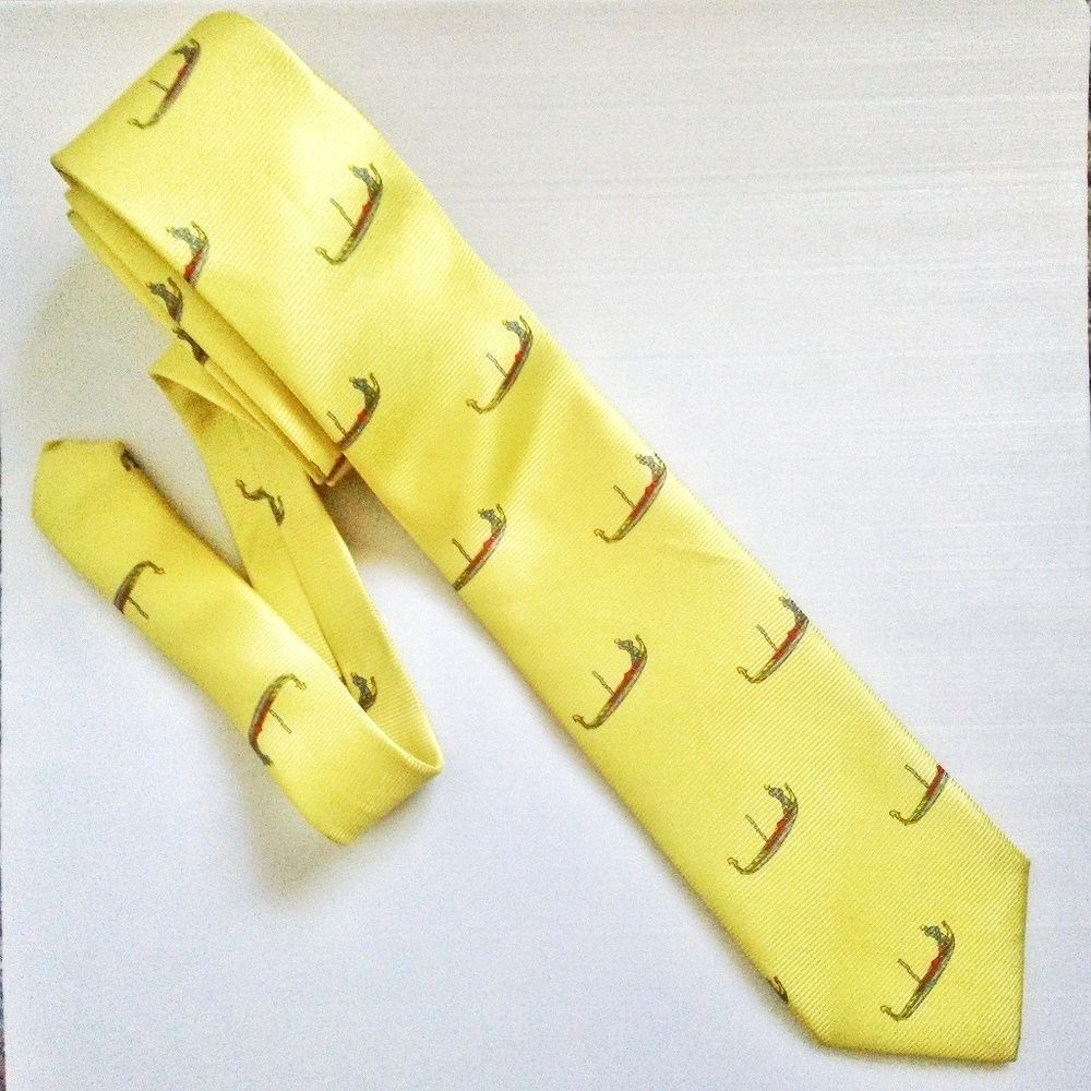 Fabris Venezia Gondola Pattern 100% Silk Neck Tie